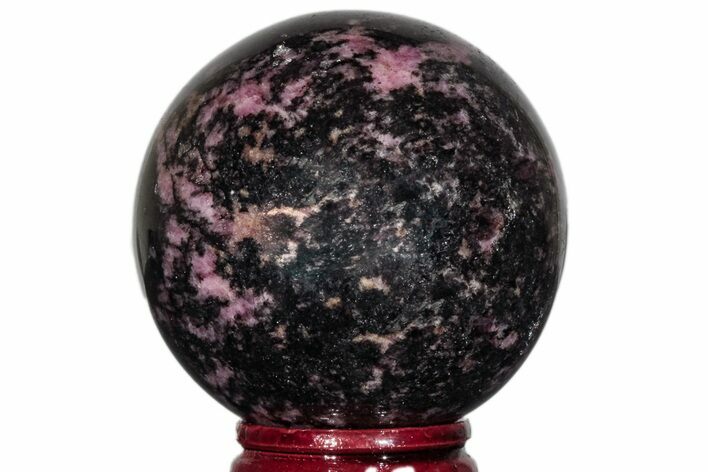 Polished Rhodonite with Manganese Oxide Sphere #218886